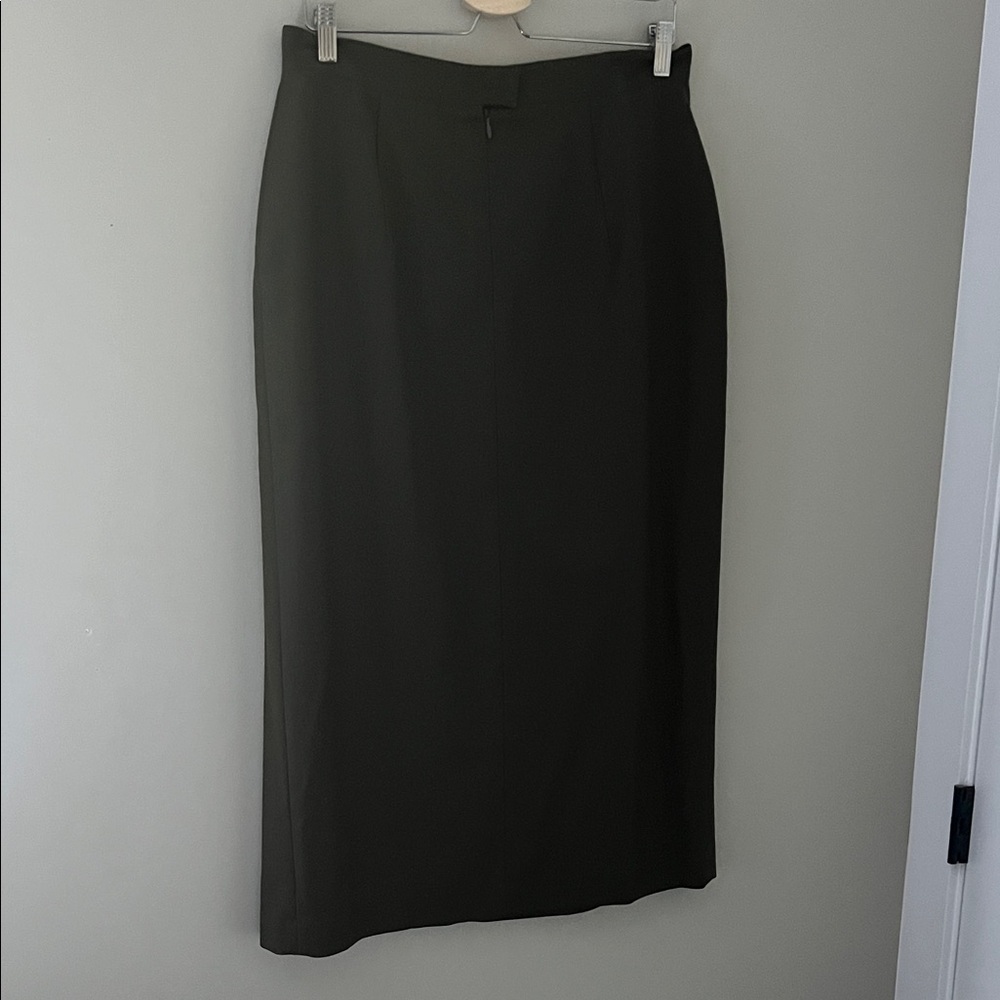 Mister Leonard Black Virgin Wool Midi Pencil Skirt Size 14